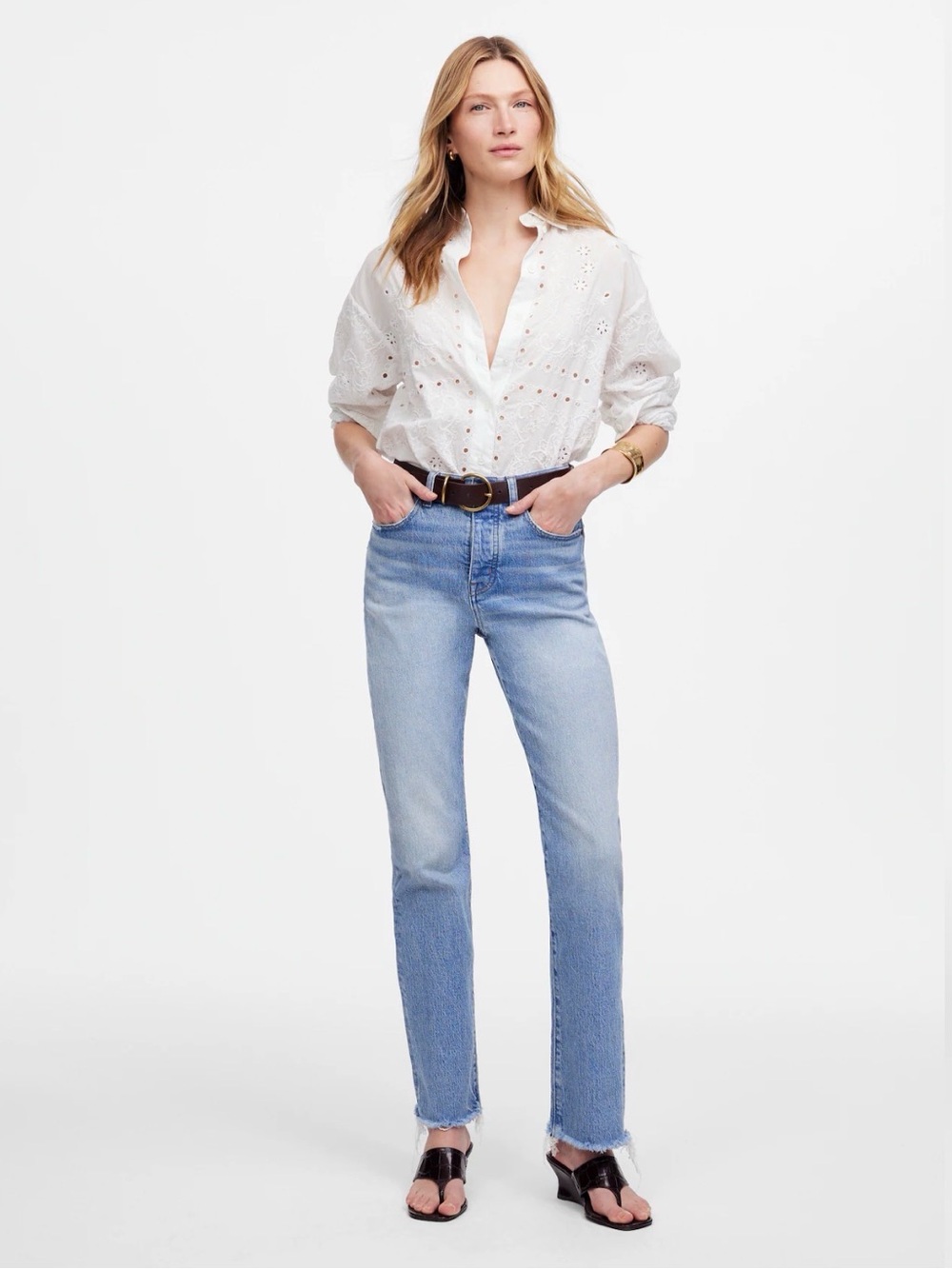 Madewell Petite '90s Straight Jean Hallstead Wash 27P